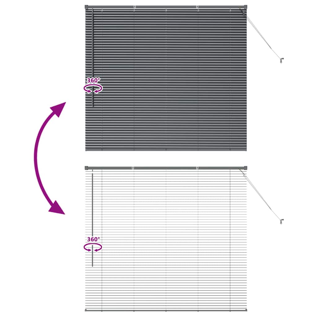 Venetian Blinds Dark Grey 130 x 145 cm Aluminium