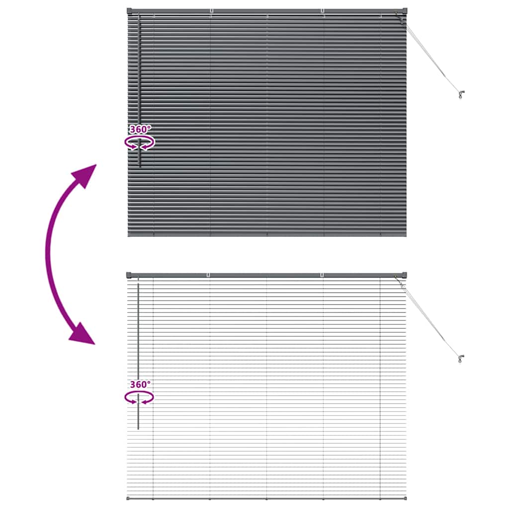 Venetian Blinds Dark Grey 130 x 160 cm Aluminium