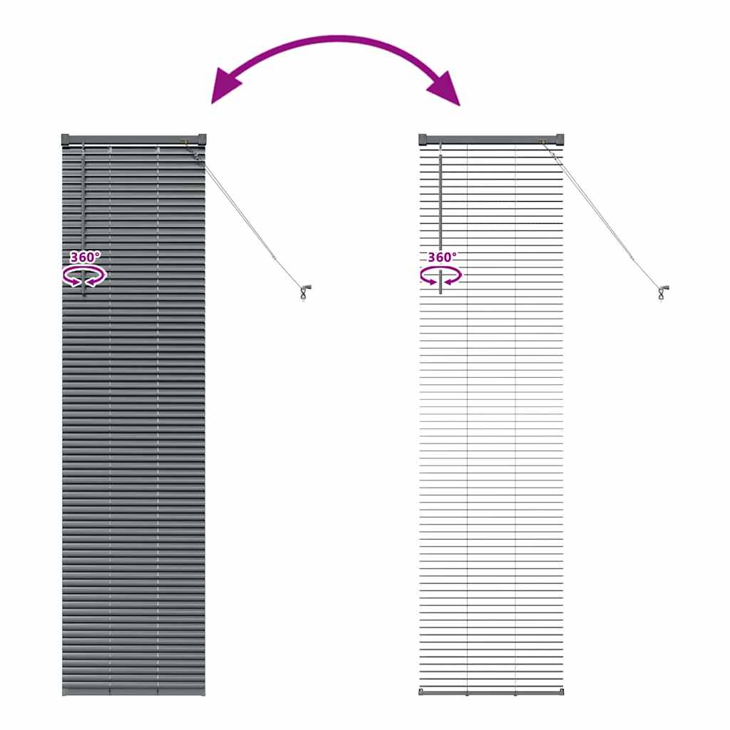Venetian Blinds Dark Grey 175 x 45 cm Aluminium