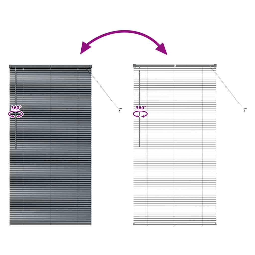 Venetian Blinds Dark Grey 175 x 90 cm Aluminium