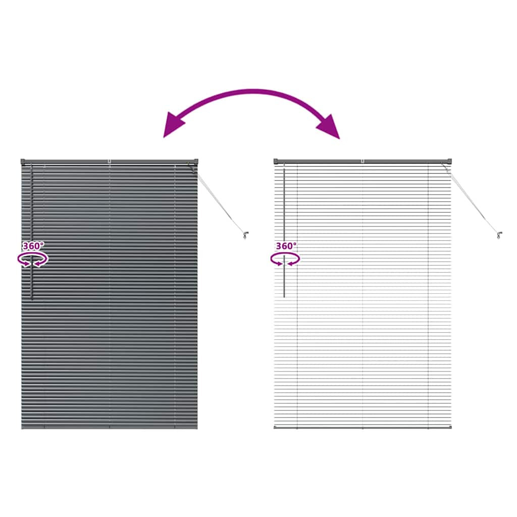 Venetian Blinds Dark Grey 175 x 110 cm Aluminium