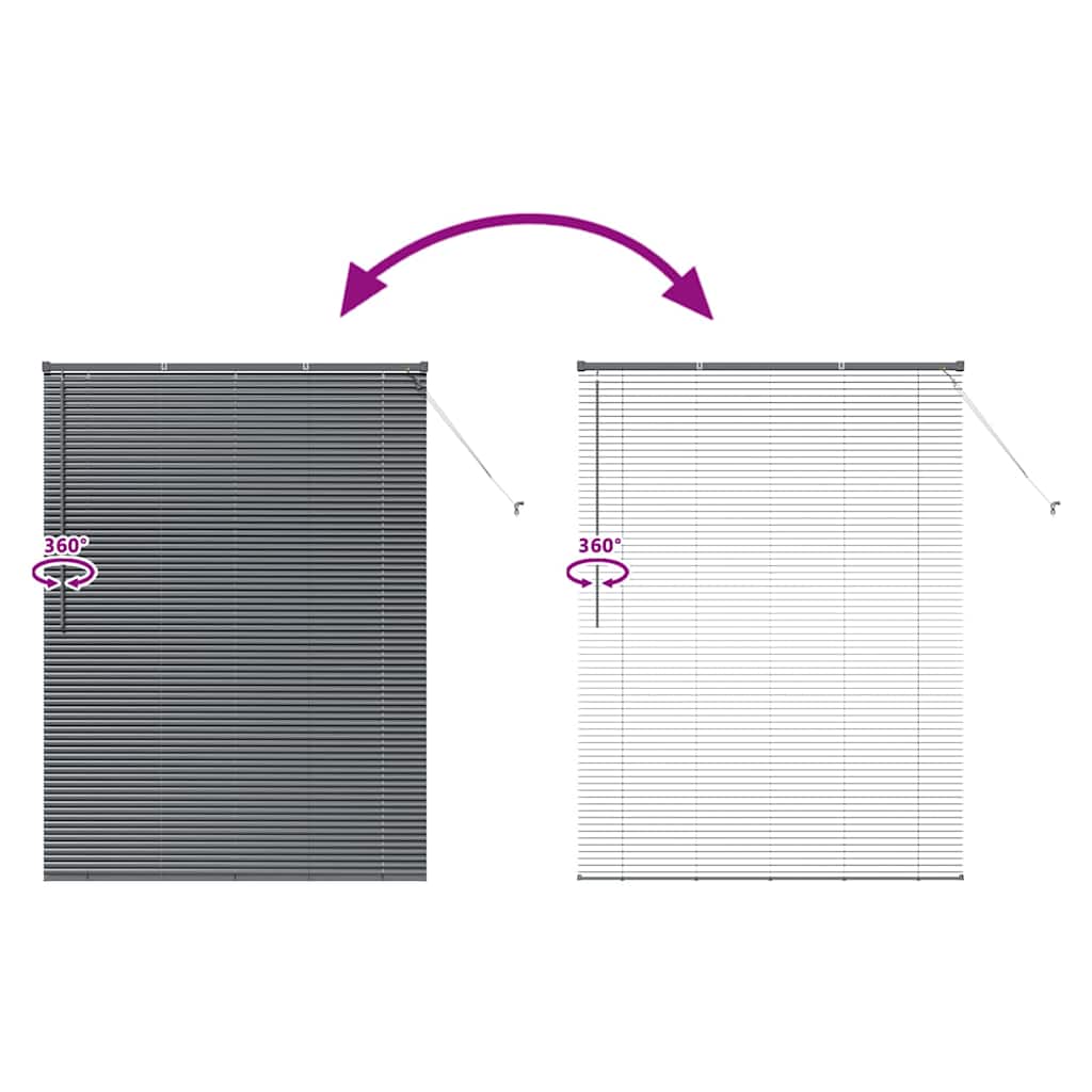 Venetian Blinds Dark Grey 175 x 125 cm Aluminium