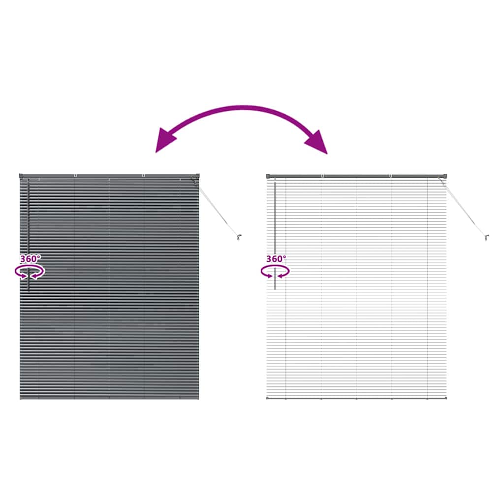 Venetian Blinds Dark Grey 175 x 150 cm Aluminium