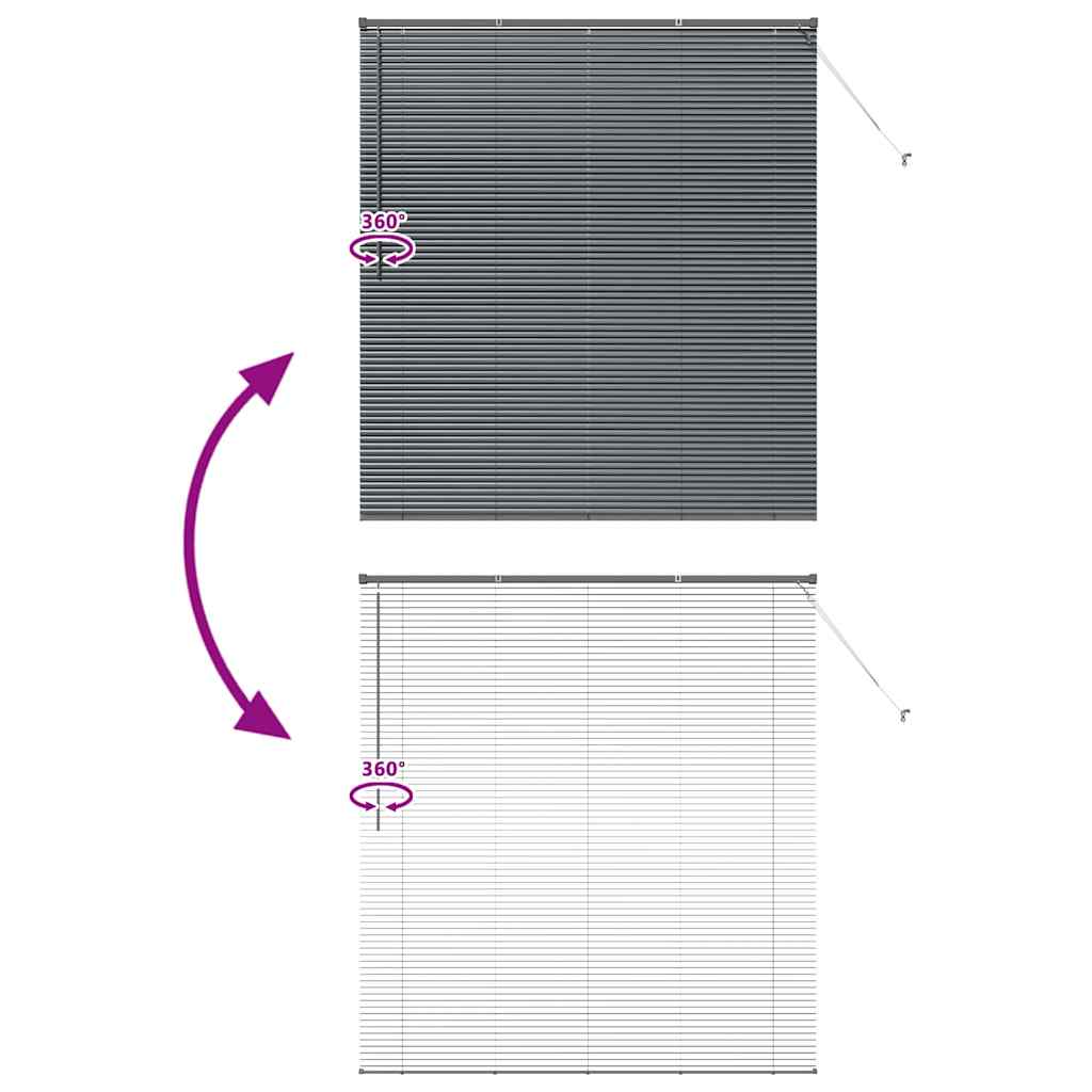 Venetian Blinds Dark Grey 175 x 155 cm Aluminium