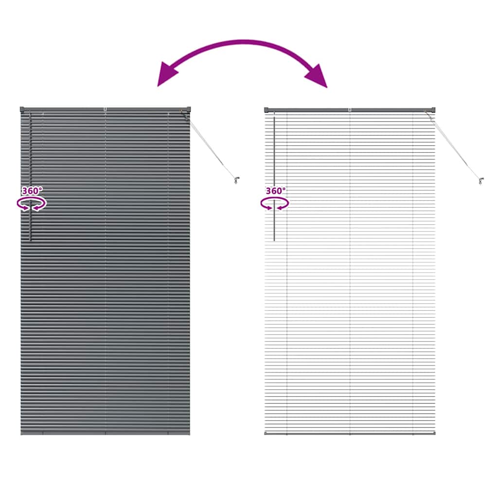 Venetian Blinds Dark Grey 220 x 120 cm Aluminium