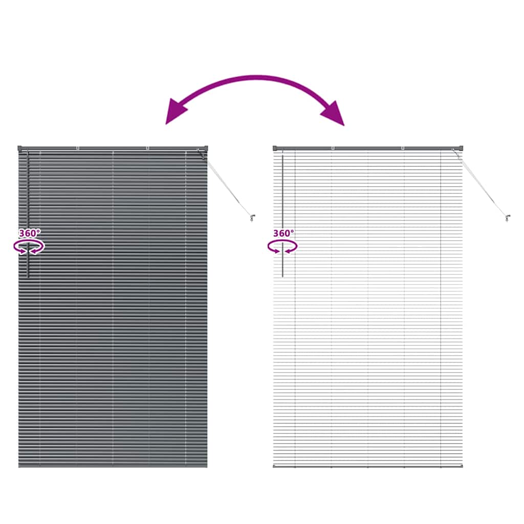 Venetian Blinds Dark Grey 220 x 125 cm Aluminium