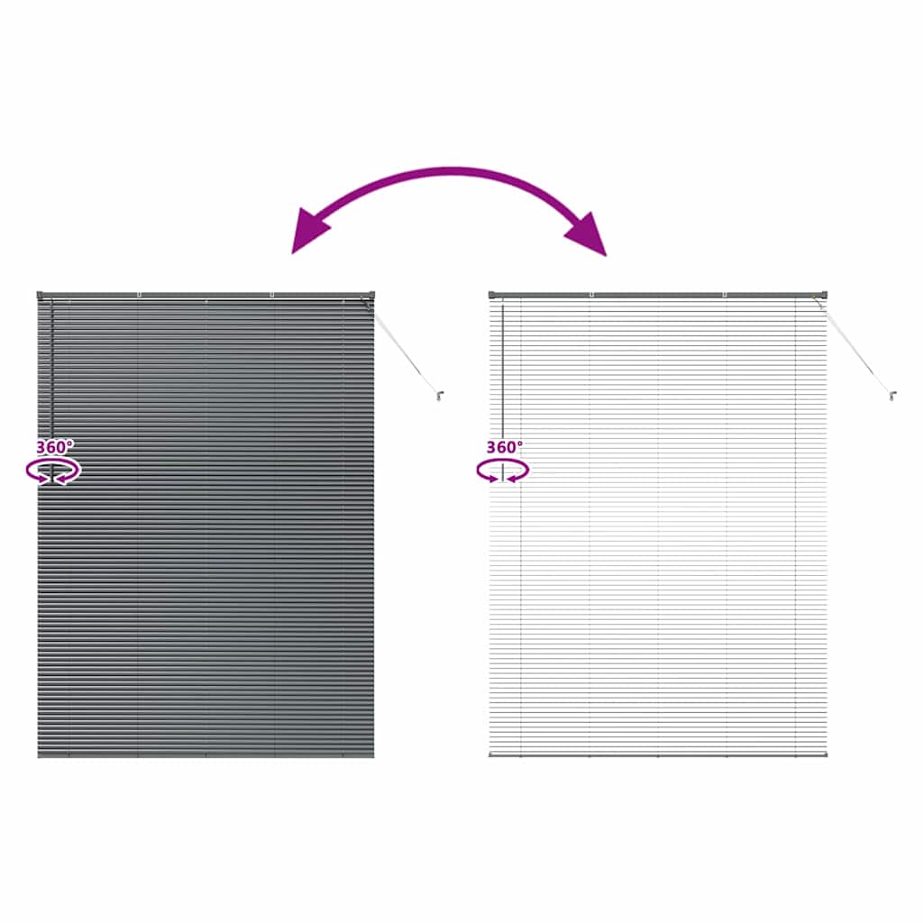 Venetian Blinds Dark Grey 220 x 155 cm Aluminium
