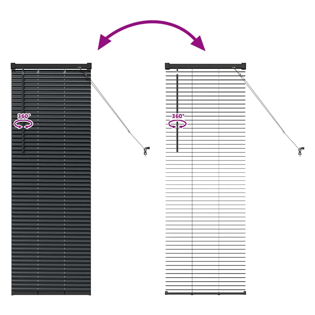 Venetian Blinds Black 130 x 45 cm Aluminium