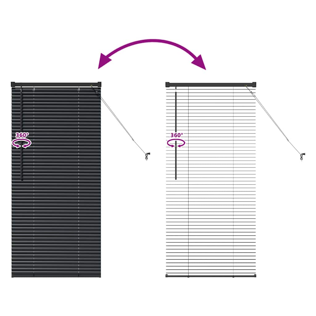 Venetian Blinds Black 60 x 2.5 x 130 cm Aluminium