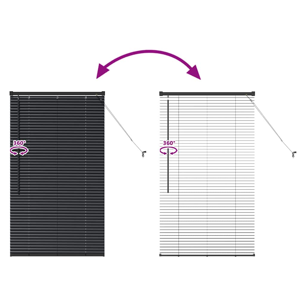 Venetian Blinds Black 130 x 80 cm Aluminium