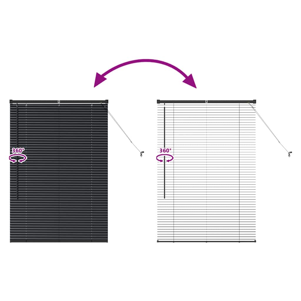 Venetian Blinds Black 130 x 90 cm Aluminium