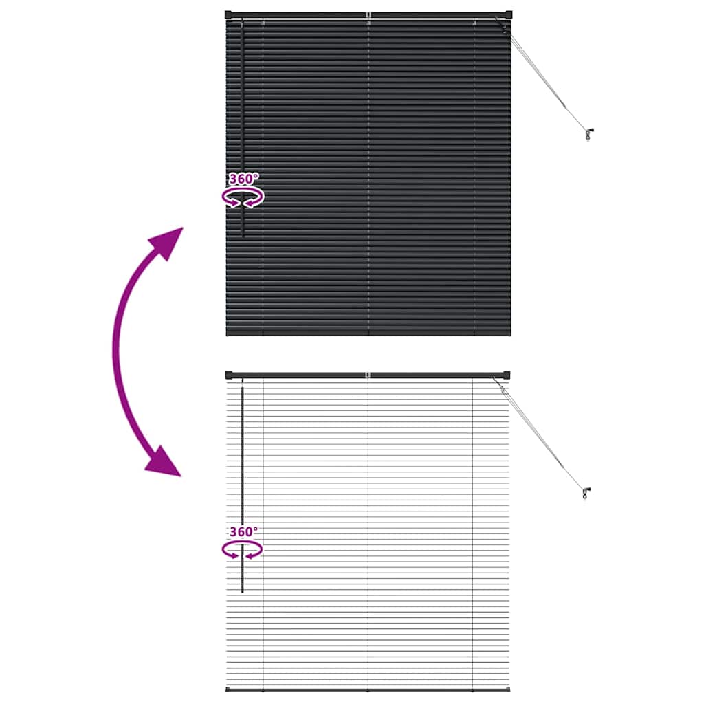 Venetian Blinds Black 130 x 115 cm Aluminium