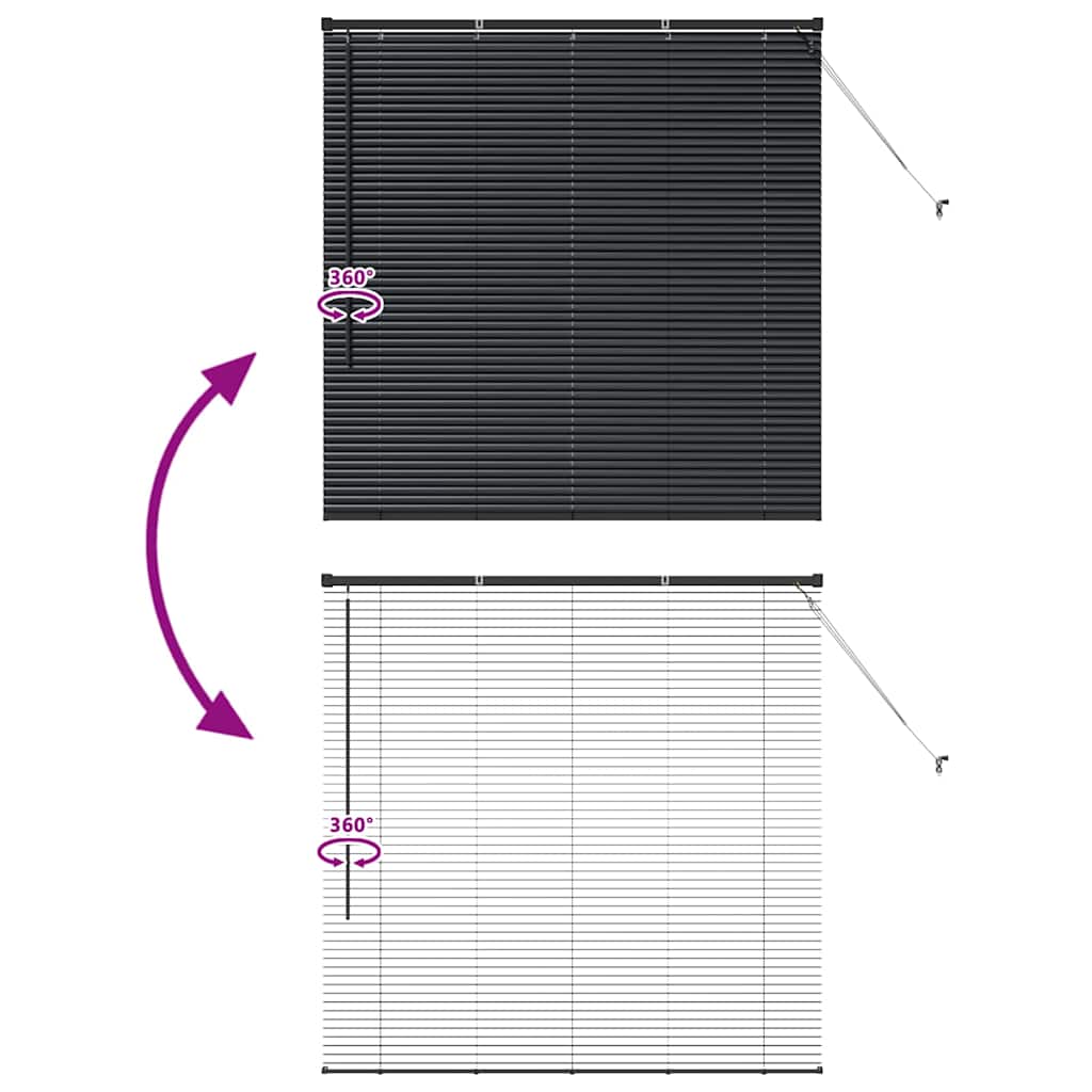 Venetian Blinds Black 130 x 135 cm Aluminium