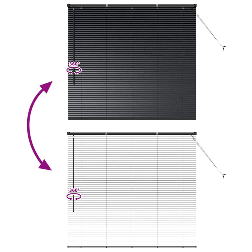 Venetian Blinds Black 130 x 145 cm Aluminium