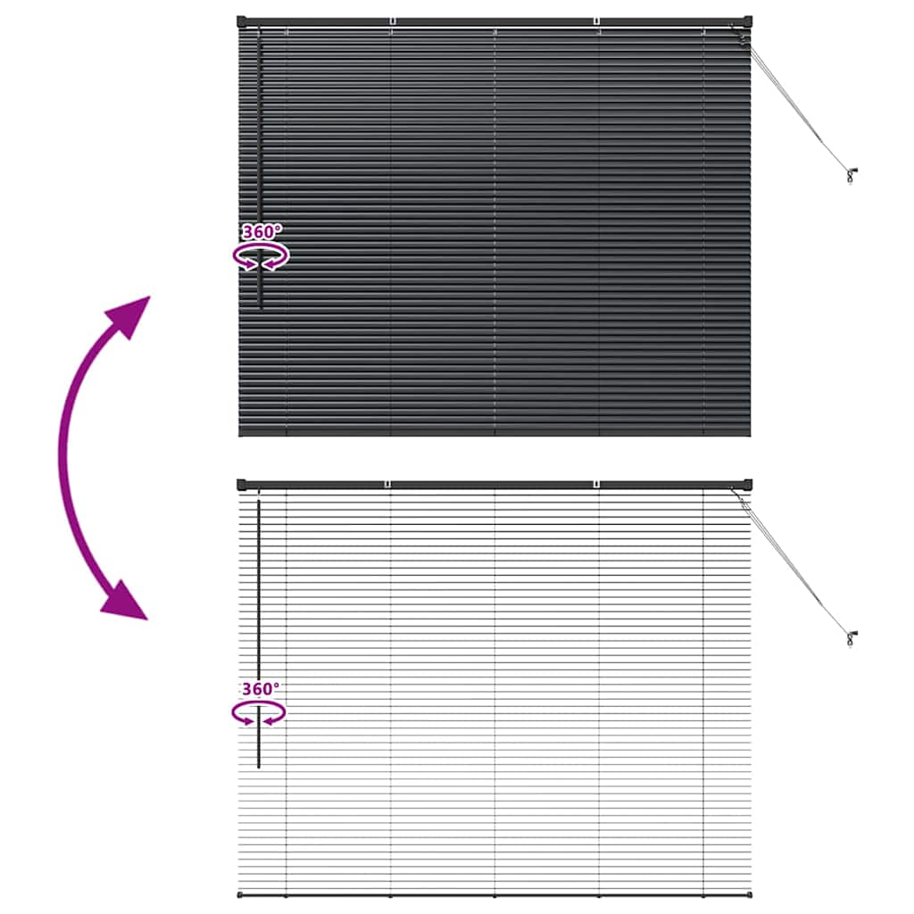 Venetian Blinds Black 130 x 160 cm Aluminium