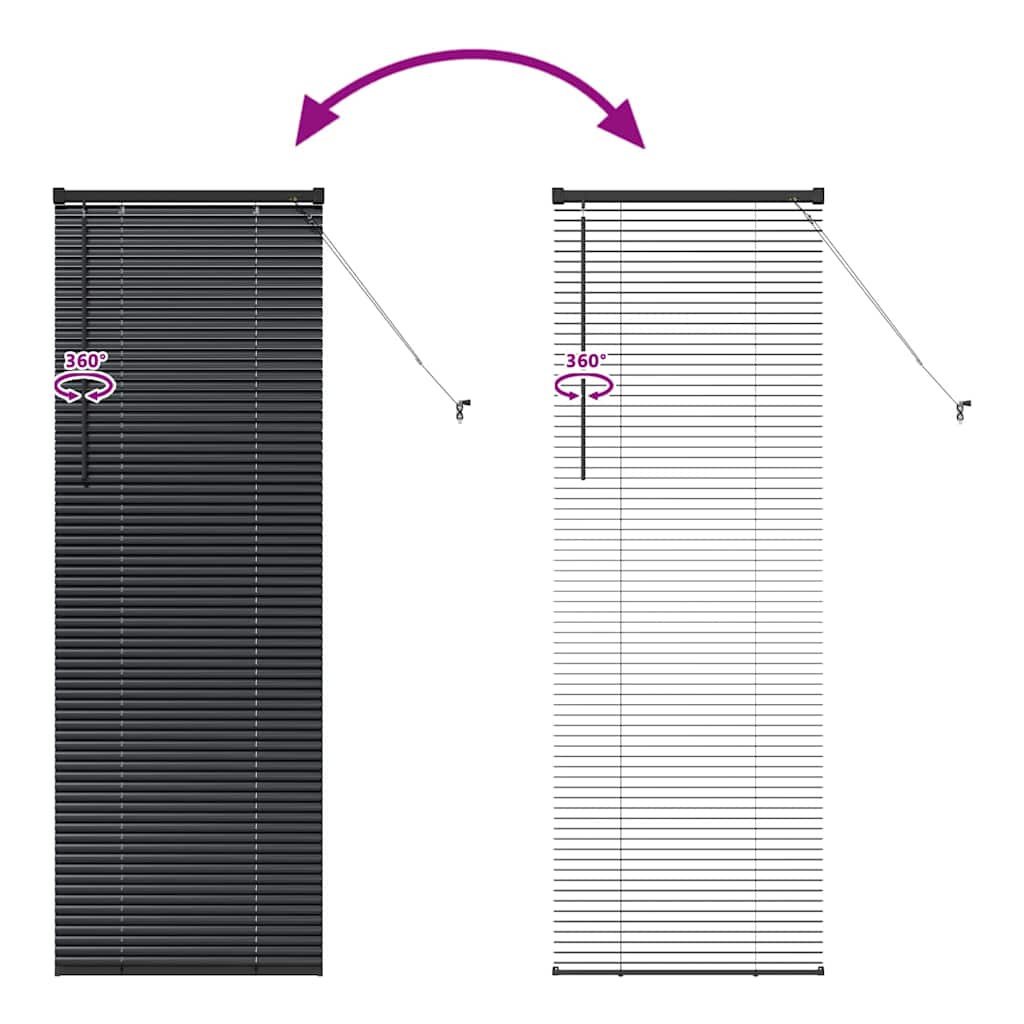 Venetian Blinds Black 175 x 65 cm Aluminium