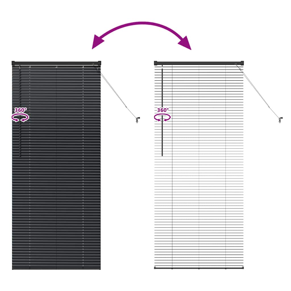 Venetian Blinds Black 175 x 70 cm Aluminium