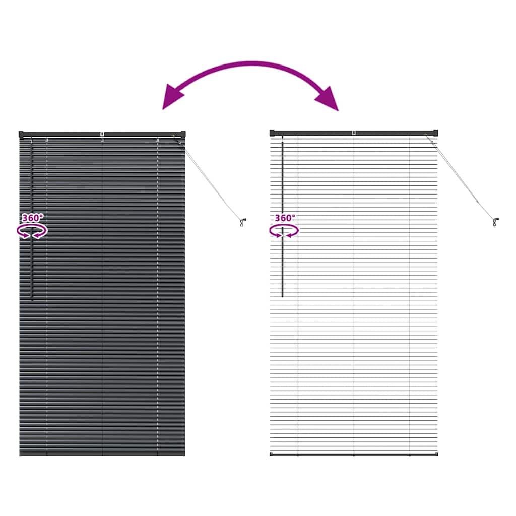 Venetian Blinds Black 175 x 85 cm Aluminium