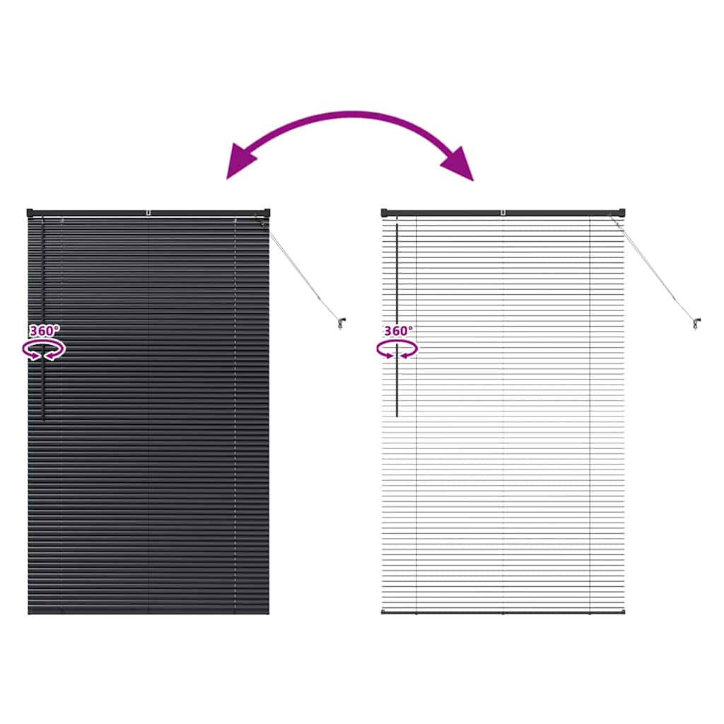 Venetian Blinds Black 175 x 100 cm Aluminium