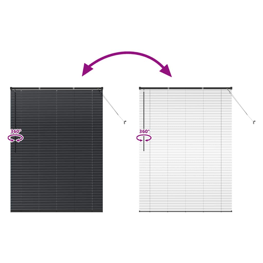 Venetian Blinds Black 175 x 135 cm Aluminium