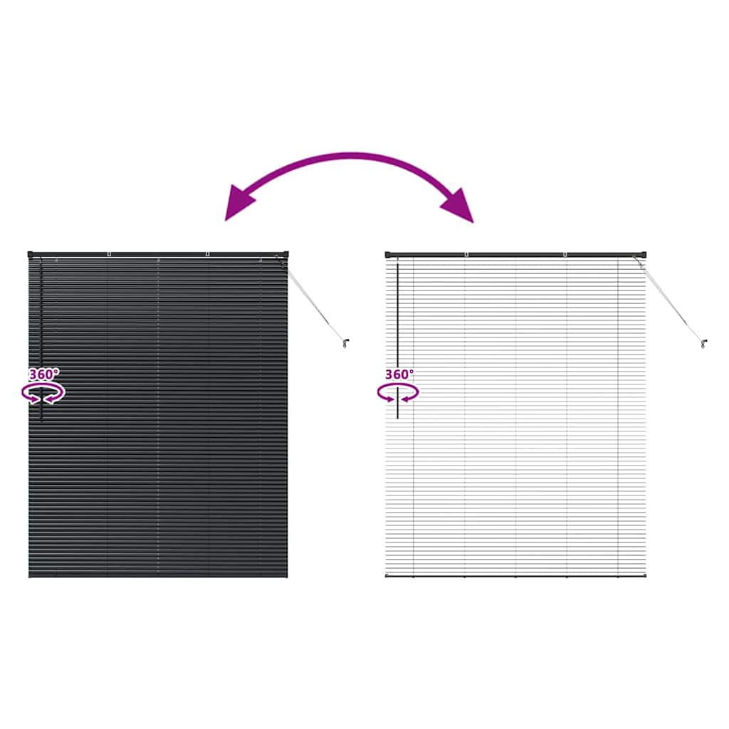 Venetian Blinds Black 175 x 145 cm Aluminium