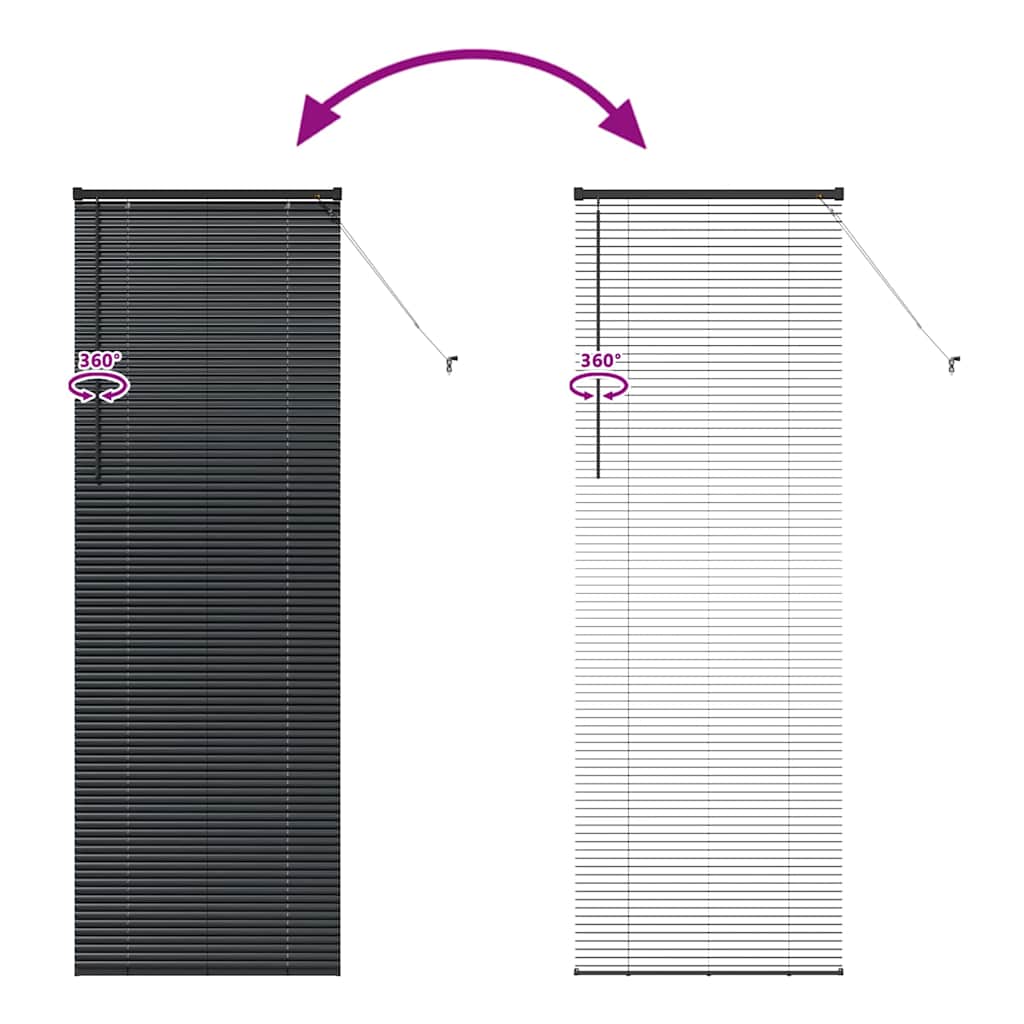 Venetian Blinds Black 220 x 75 cm Aluminium