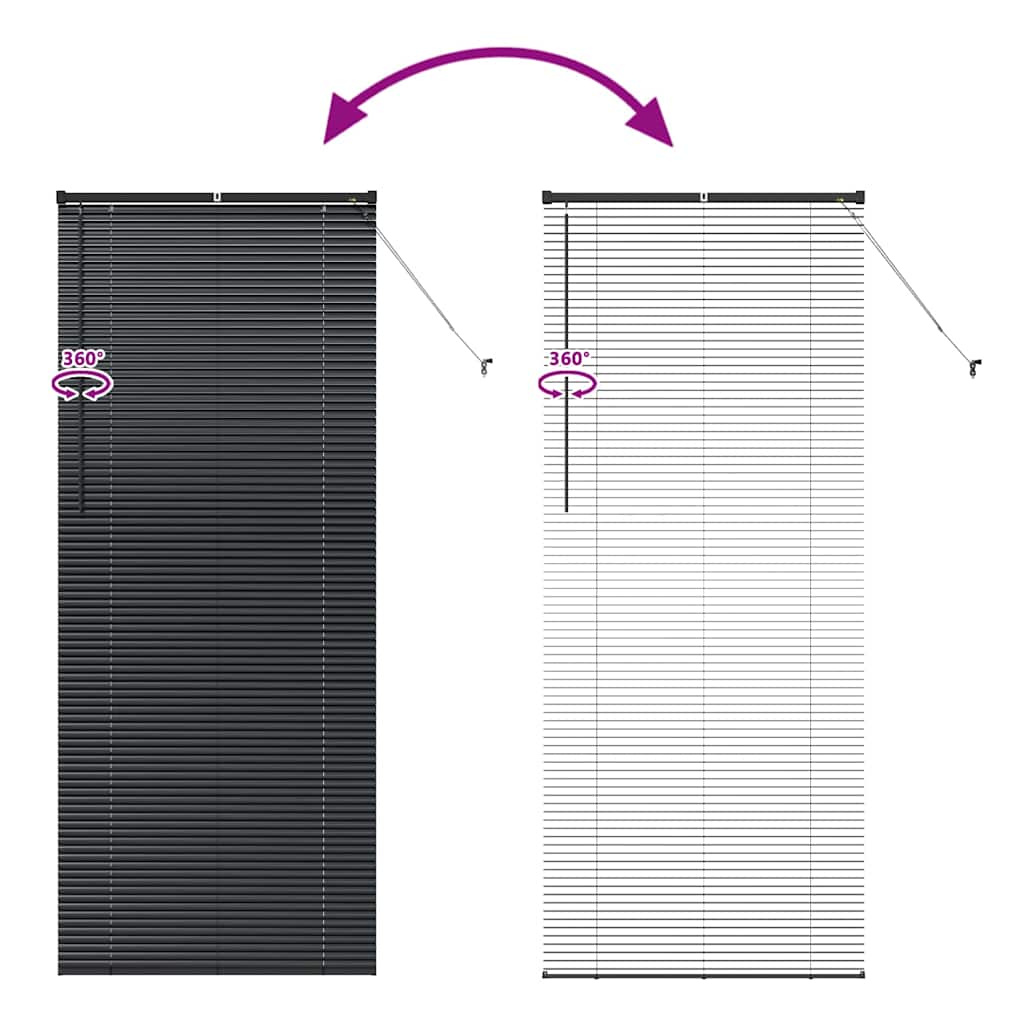Venetian Blinds Black 220 x 95 cm Aluminium