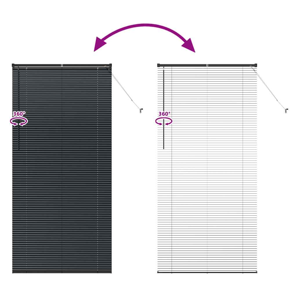 Venetian Blinds Black 220 x 105 cm Aluminium