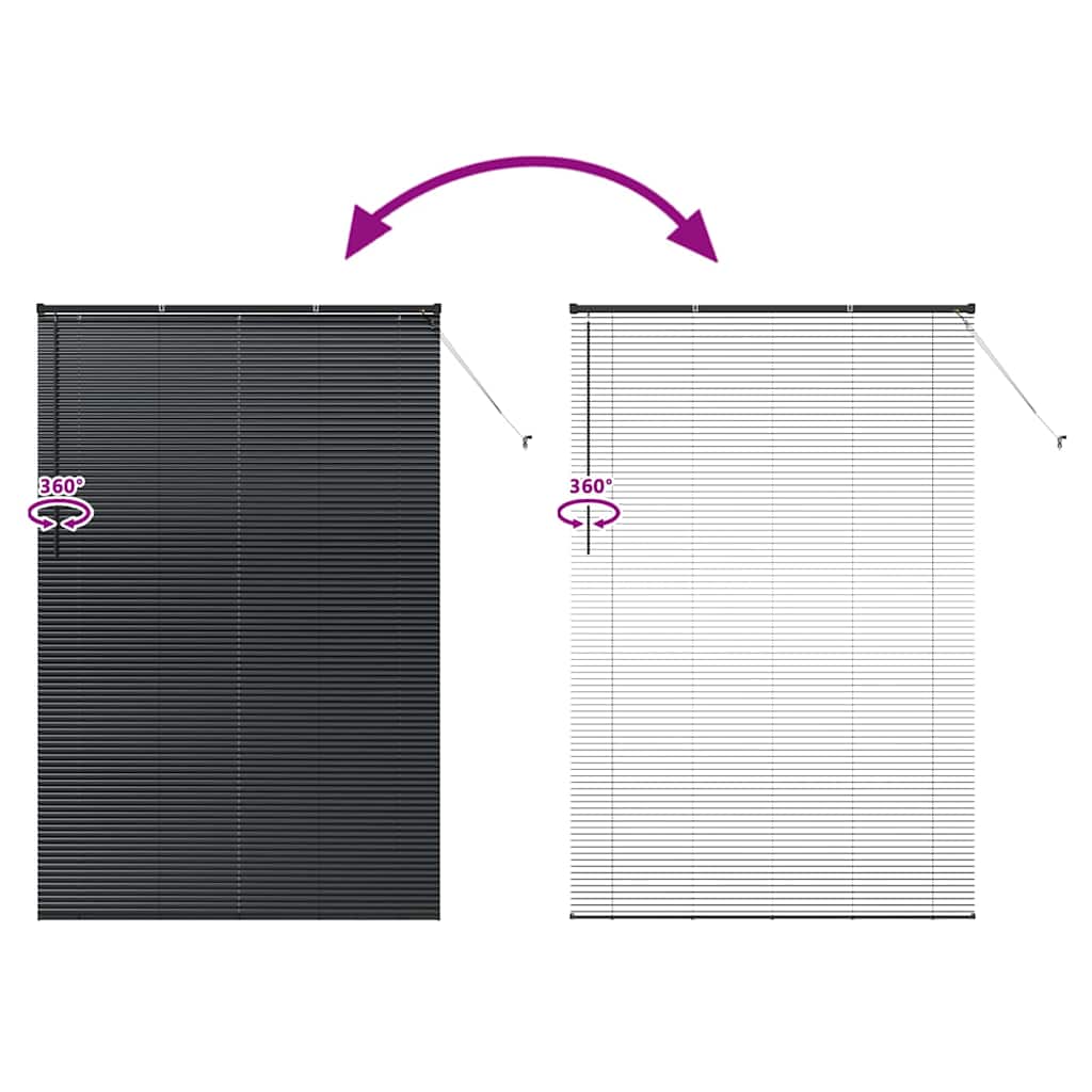 Venetian Blinds Black 220 x 140 cm Aluminium