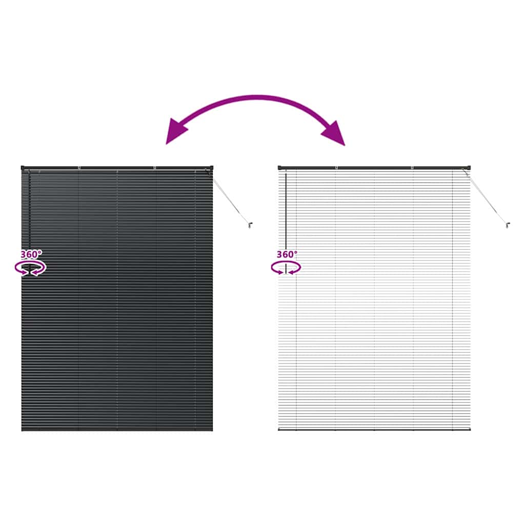 Venetian Blinds Black 220 x 155 cm Aluminium