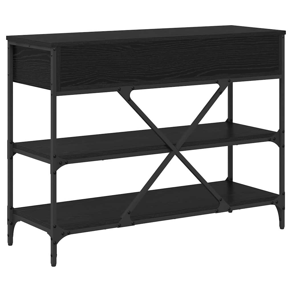 Console Table with Drawer with Shelf Other Black oak