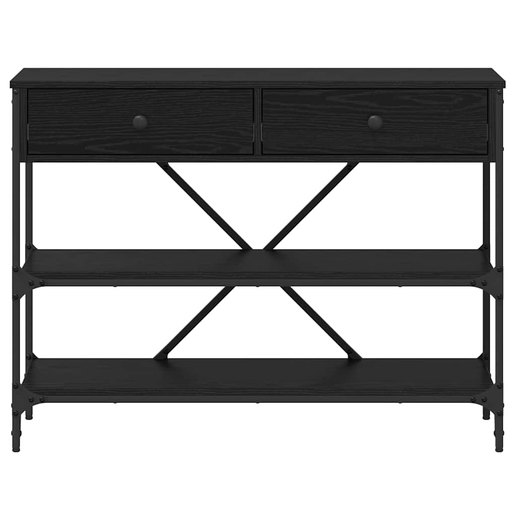 Console Table with Drawer with Shelf Other Black oak