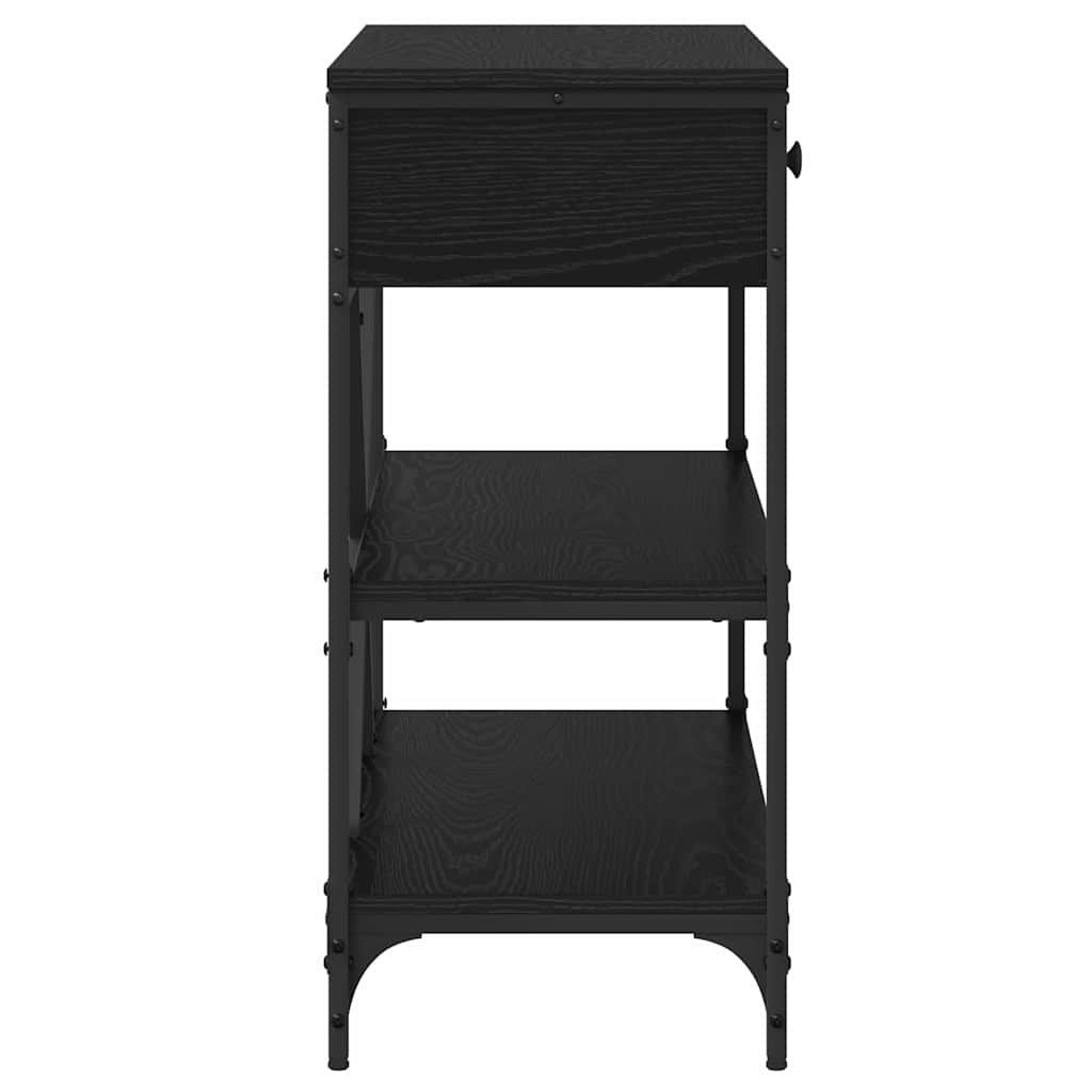 Console Table with Drawer with Shelf Other Black oak