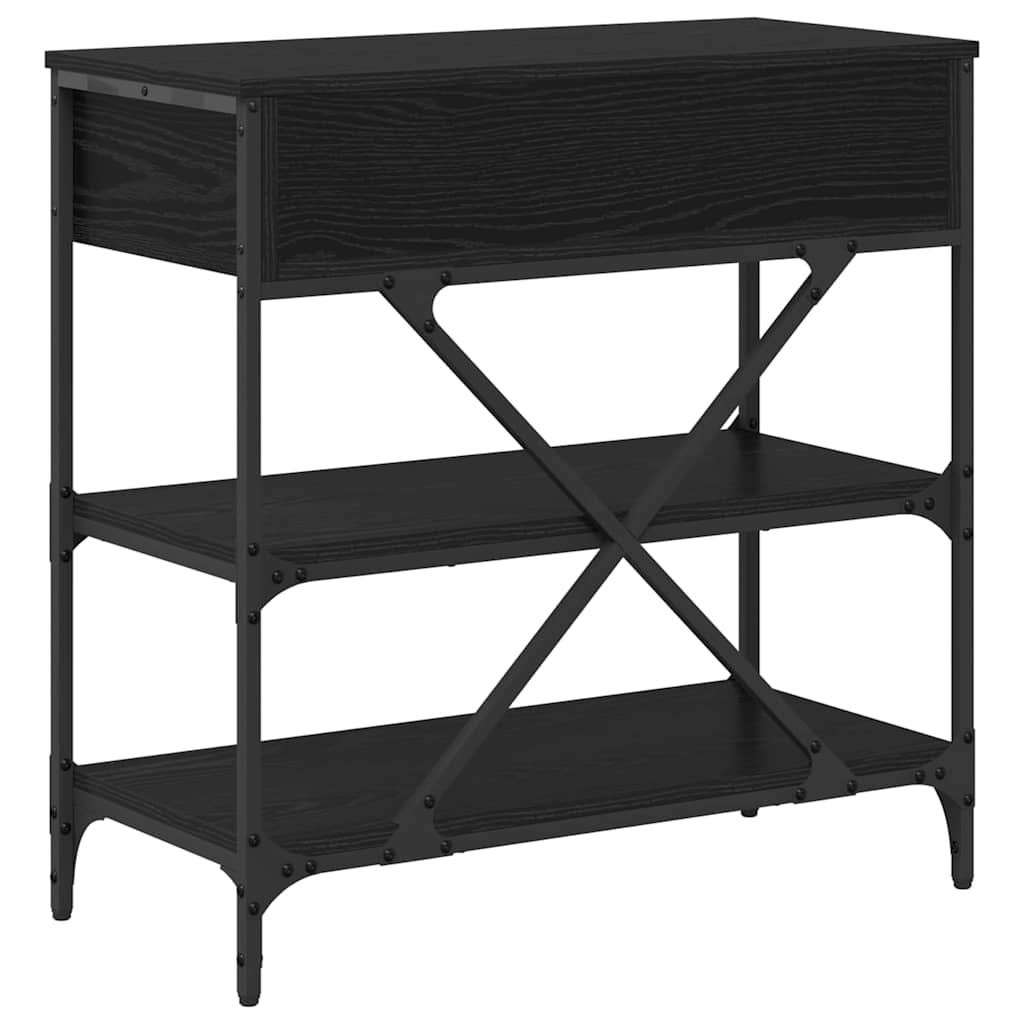 Console Table with Drawer with Shelf Other Black oak