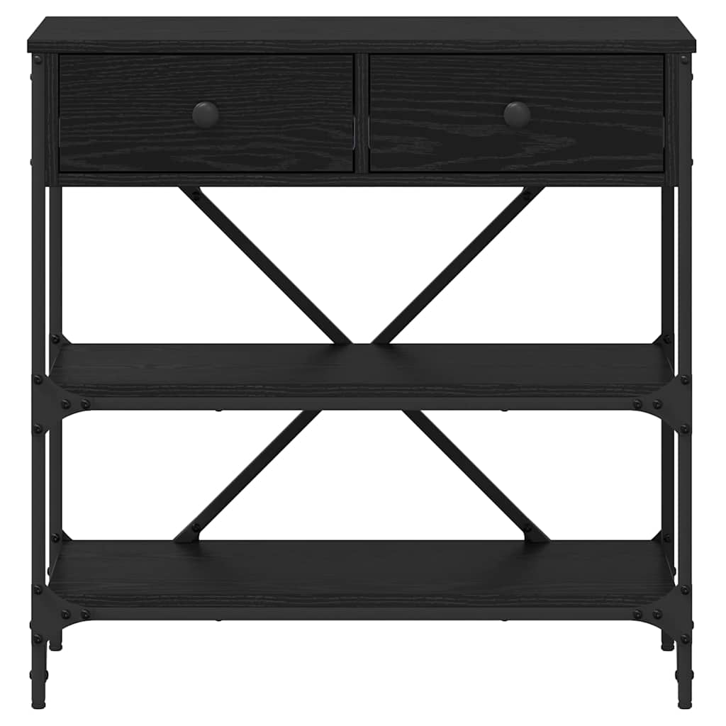 Console Table with Drawer with Shelf Other Black oak