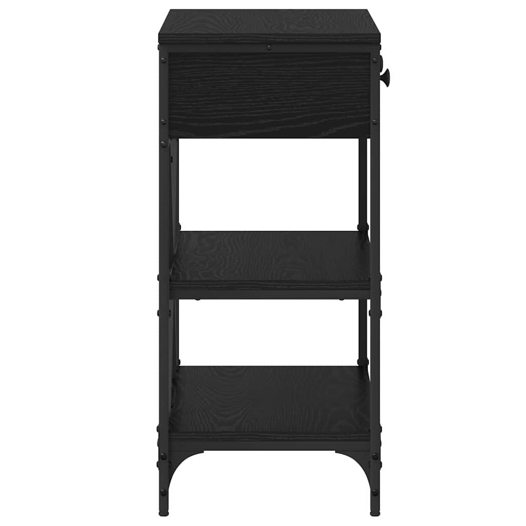 Console Table with Drawer with Shelf Other Black oak
