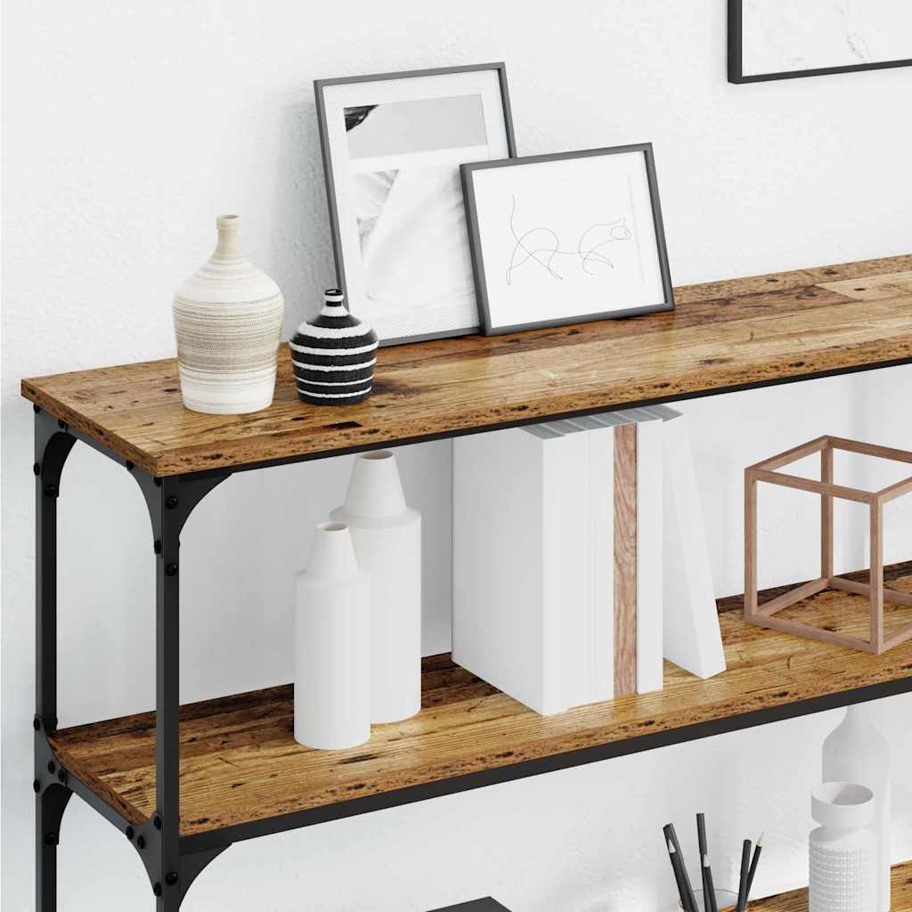 Console Table with Shelf with Storage Old Wood 200 x 29 x 75 cm