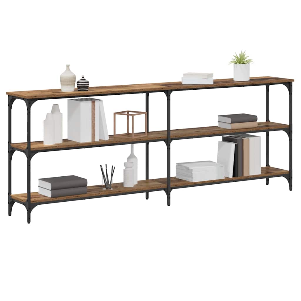 Console Table with Shelf with Storage Old Wood 200 x 29 x 75 cm