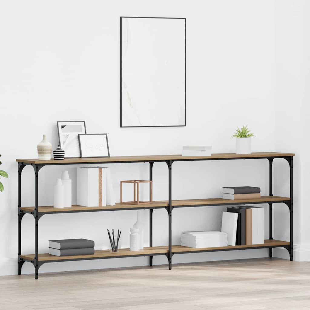 Console Table with Shelf Artisan oak 200 x 29 x 75 cm