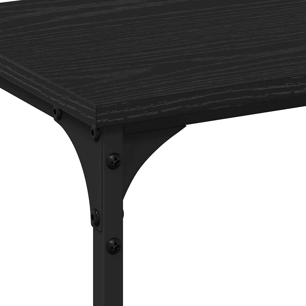 Console Table with Shelf Black oak 200 x 29 x 75 cm