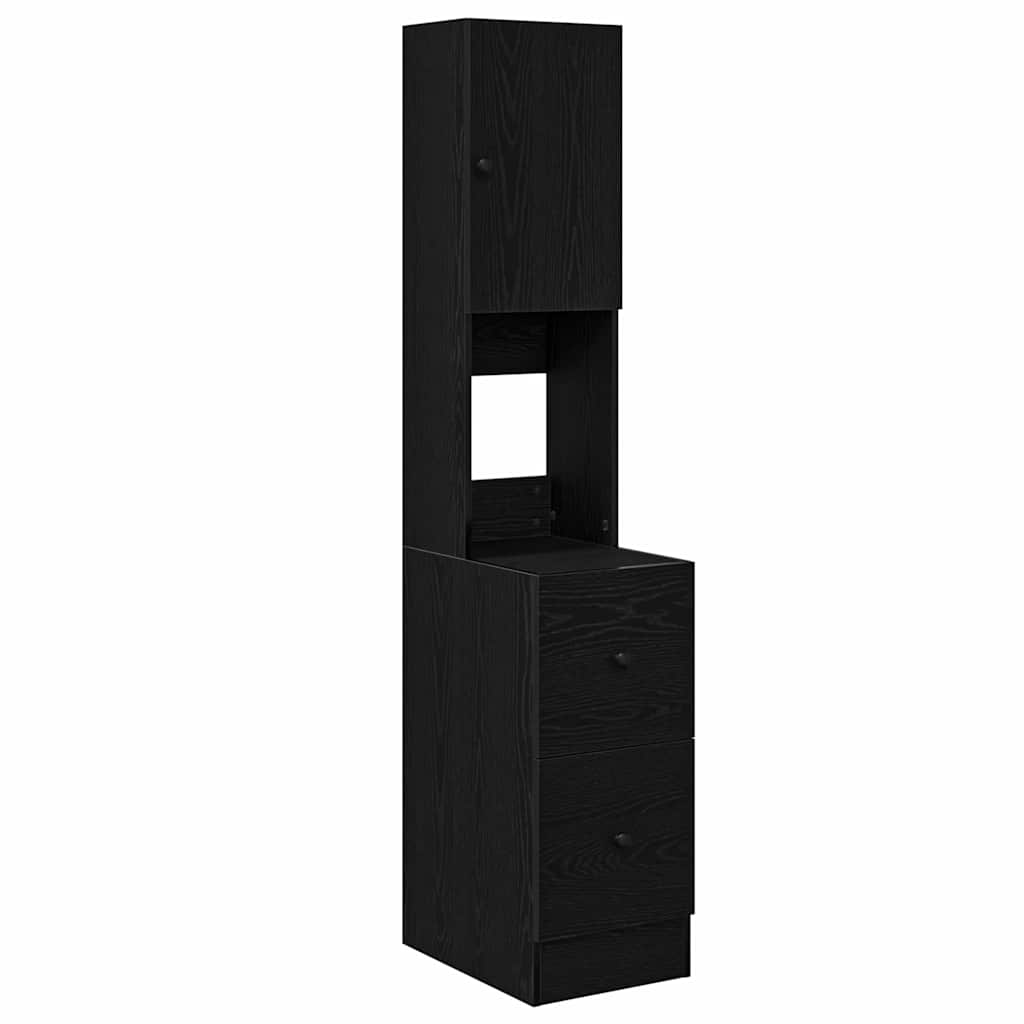 Kitchen Cabinet with Drawer with Door Black oak Engineered wood