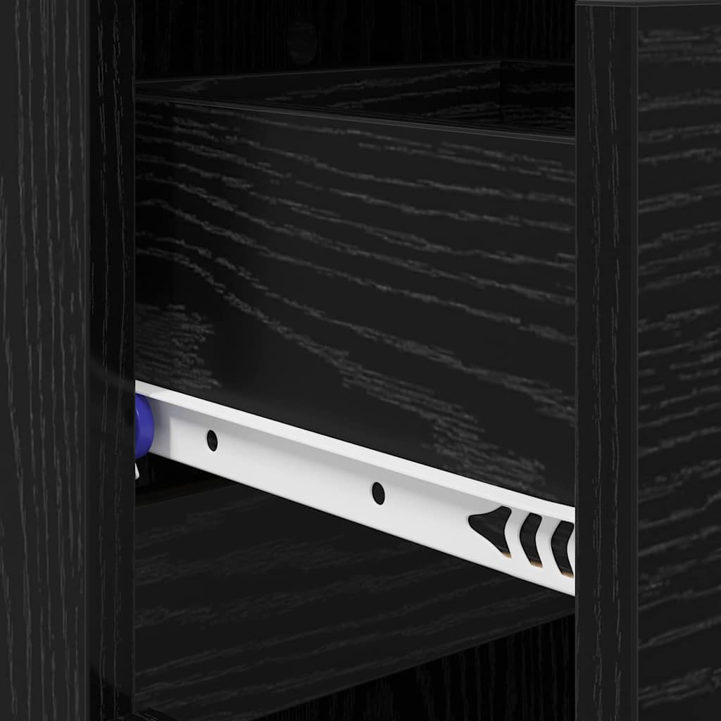 Shoe Cabinet 100.5 x 28 x 100 cm Engineered Wood Black Oak