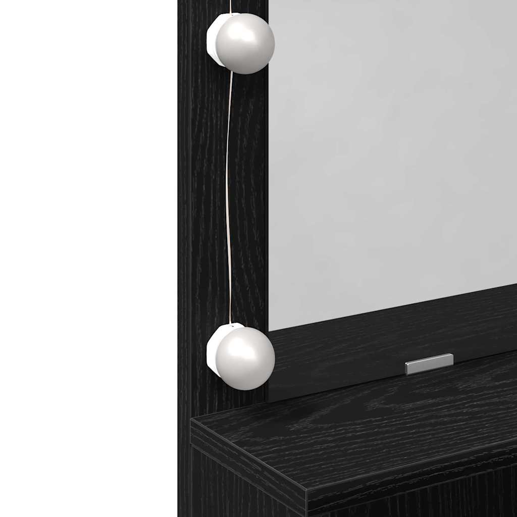 Dressing Table Black Oak 80 x 41 x 134.5 cm Engineered Wood