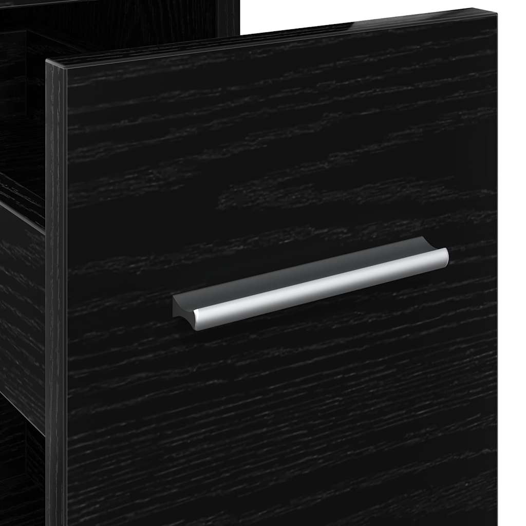 Slim Bathroom Cupboard Black oak 22 x 44 x 61.5 cm