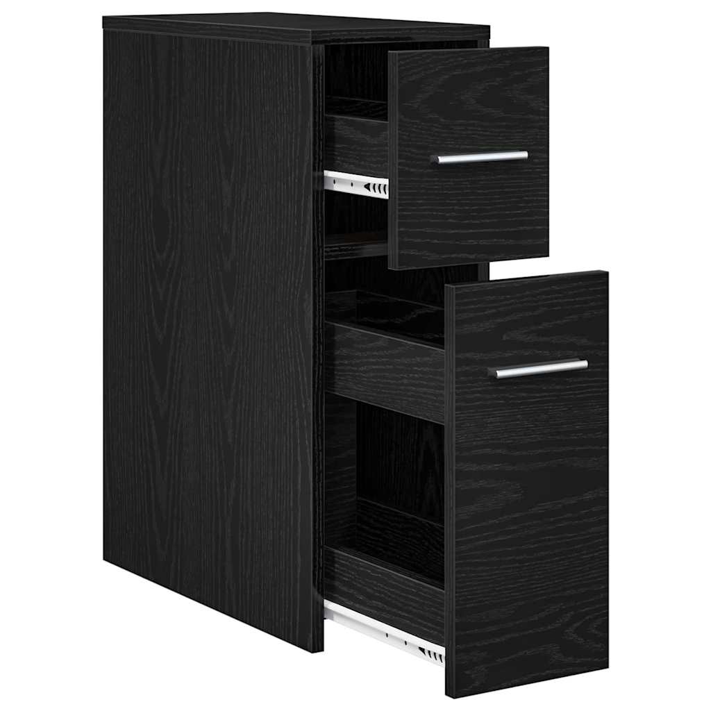 Slim Bathroom Cupboard Black oak 22 x 44 x 61.5 cm
