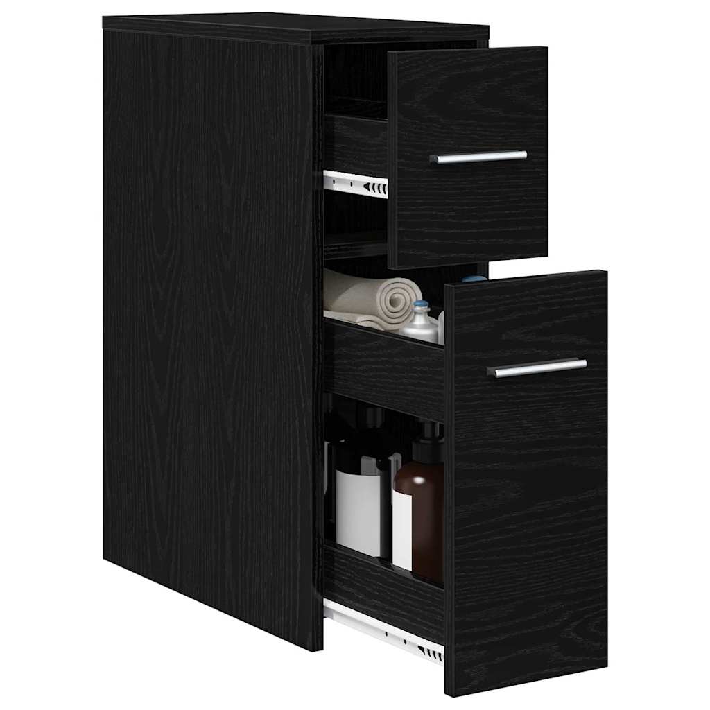 Slim Bathroom Cupboard Black oak 22 x 44 x 61.5 cm