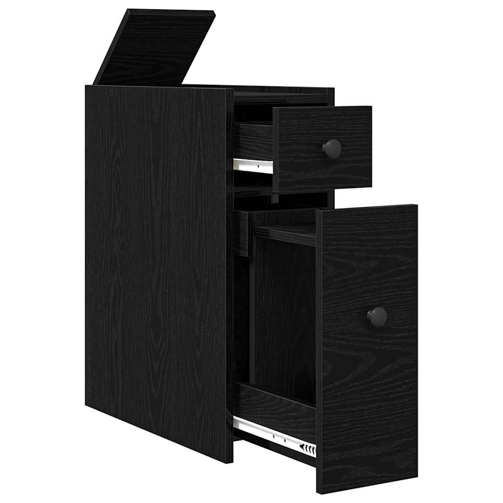 Narrow Bathroom Cupboard Black oak 80 x 18 x 60 cm