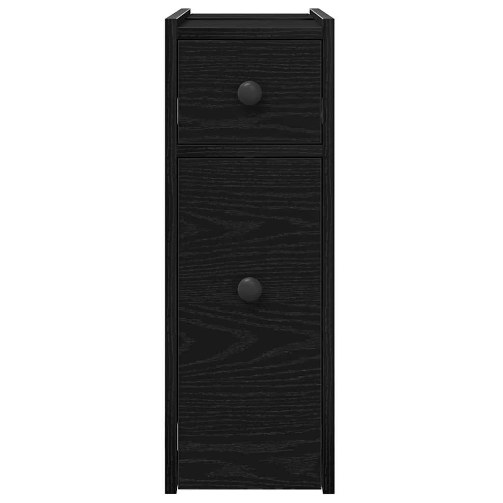 Narrow Bathroom Cupboard Black oak 80 x 18 x 60 cm