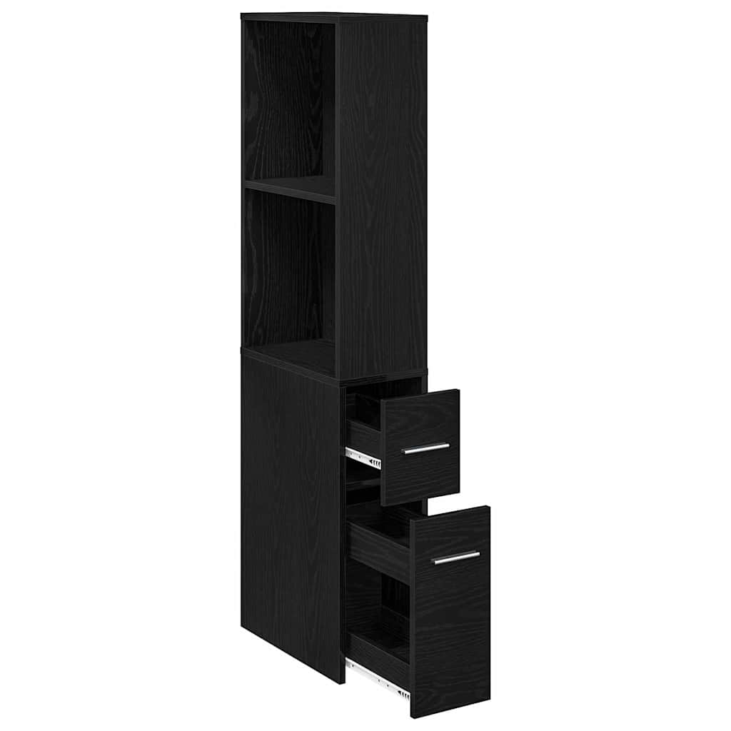 Narrow Bathroom Cupboard Black oak 22 x 41 x 135 cm