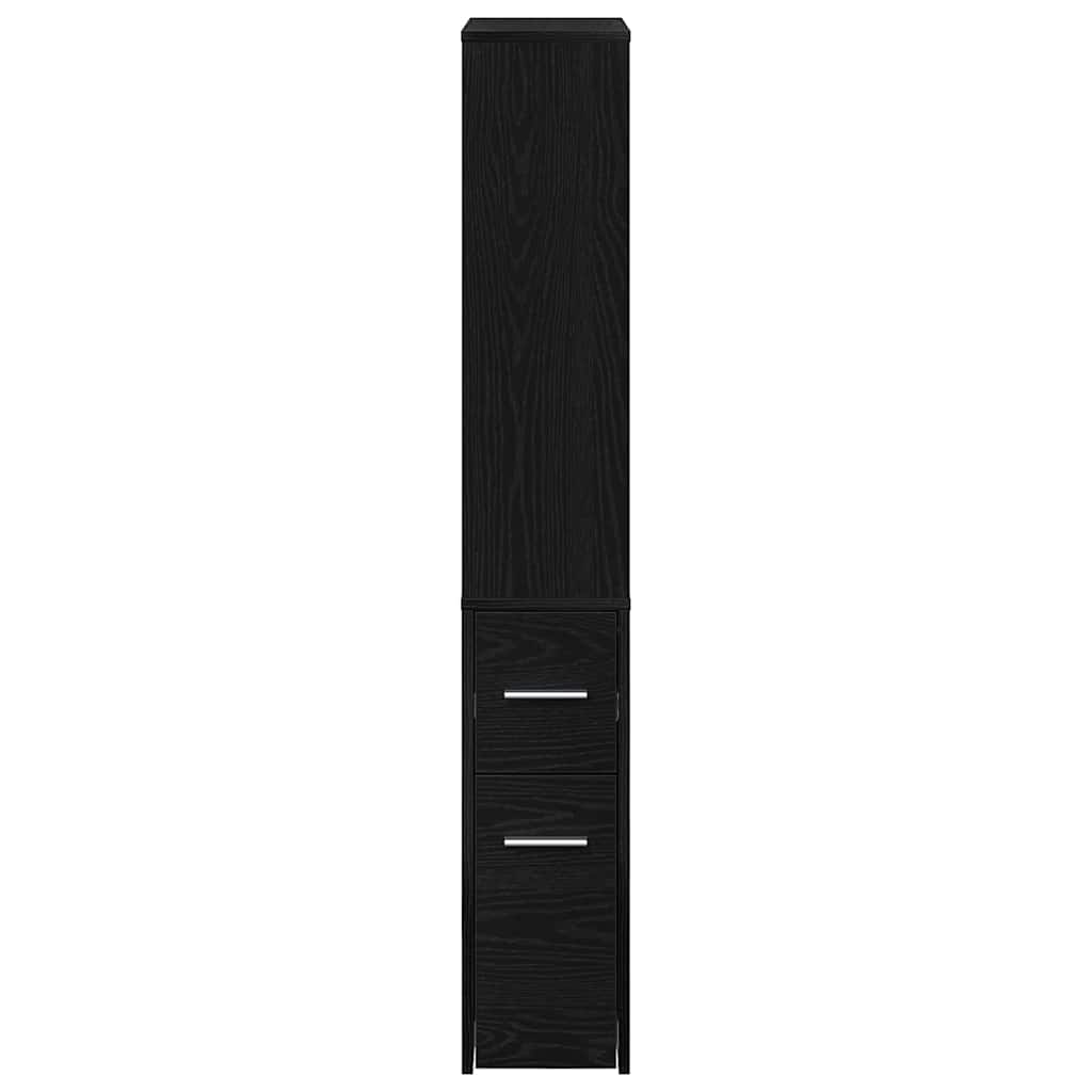Narrow Bathroom Cupboard Black oak 22 x 41 x 135 cm